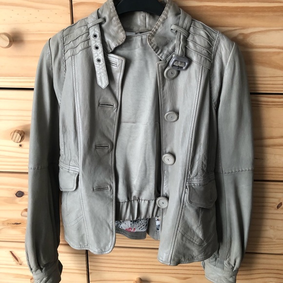 COPY - Mackage lamb leather jacket Grey-green - Picture 1 of 15